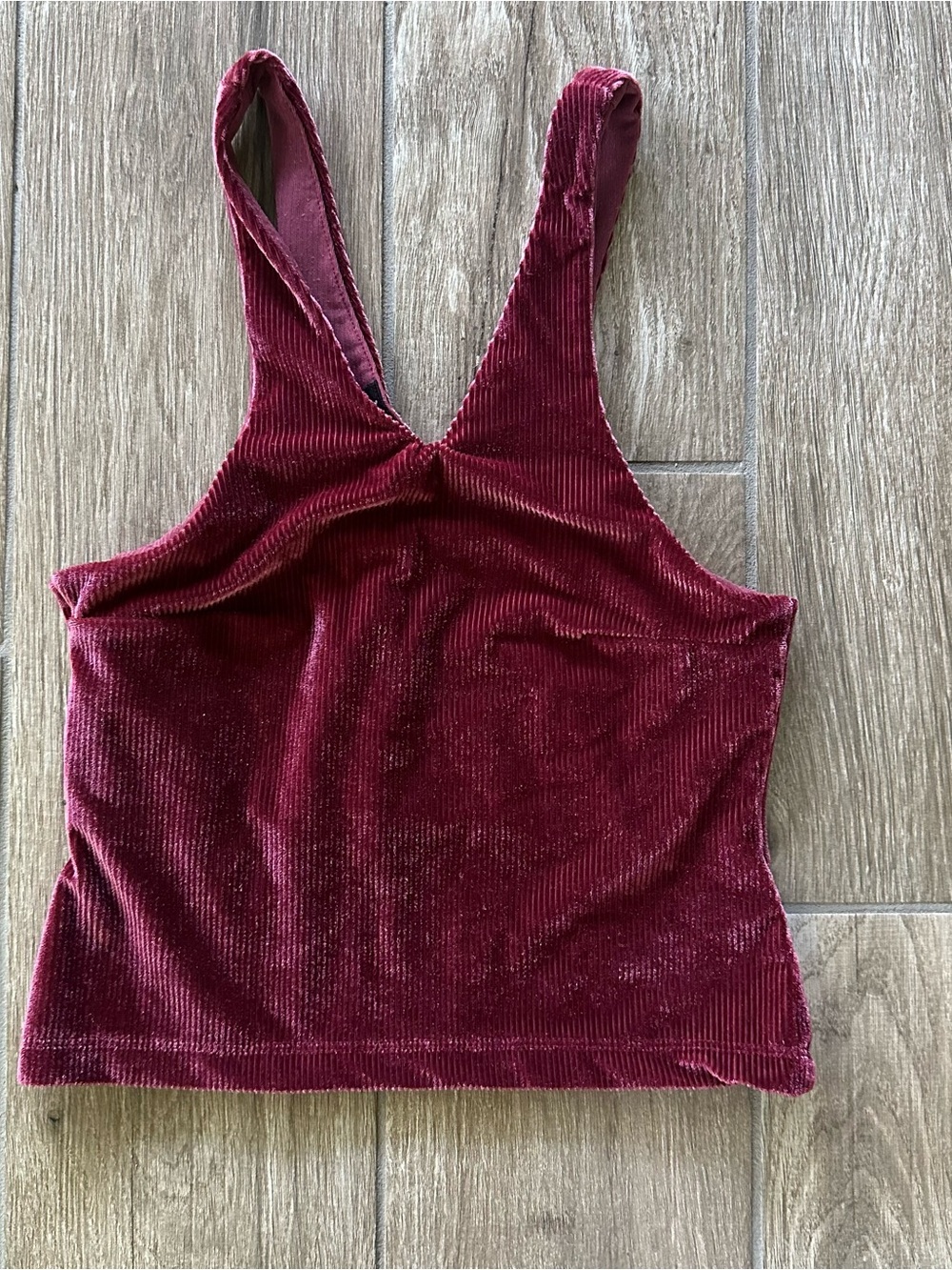 Urban Outfitters Velvet V-Back Camisole in Burgundy size small